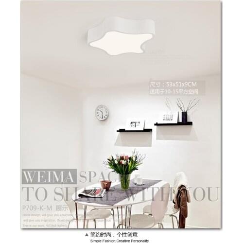 Modern led star shape ceiling lighting lamp bedroom modern minimalist personalized restaurant room study lamp