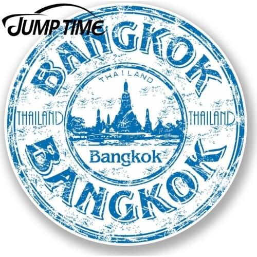 Jump Time for Bangkok Thailand Thai Vinyl Sticker Luggage Travel Tag Asia Label Decal Rear Windshield Waterproof Car Accessories