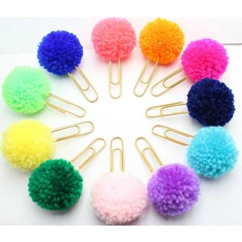 Pom Pom Planner Clip - Jumbo Decorative Paper Clip - Travelers Notebook Bookmark - The Happy Planner