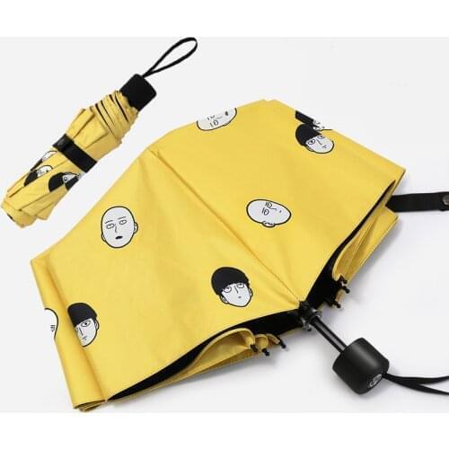 1pcs Anime ONE PUNCH-MAN Mob Psycho 100 Cartoon Saitama Printed Folding Rain Sunny Umbrella Cosplay Prop for Women Men