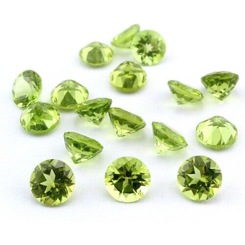1Pcs 1-8MM Round Green Peridot August Birthstone Faceted Cut Loose Gemstone Natural Precious Stone DIY Jewelry Supplies 4110165