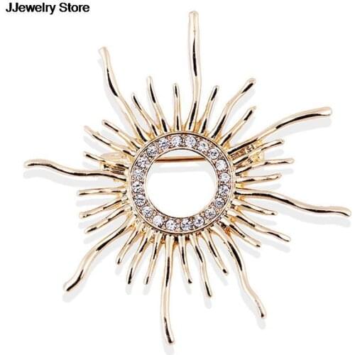 1pc Scarf Clip Pins Cool Weeding Coat Cardigan Fine Broche Hijab Pins Scarf Buckles Corsage Sun Shaped Brooches For Women