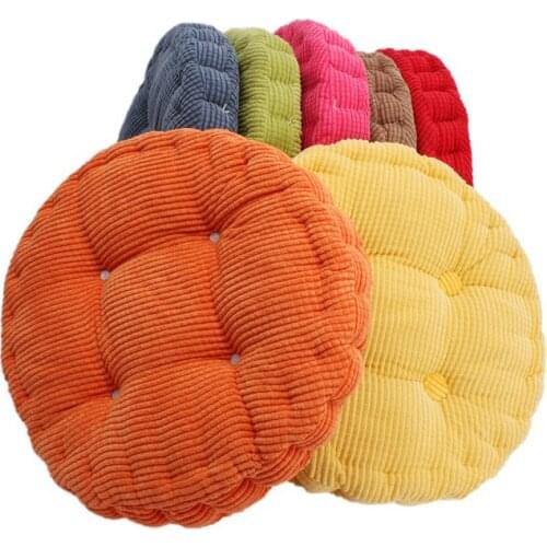 36*38cm Round Shape Plaid Chair Pad Cushion Thicker Soft Washable Cotton Seat Cushion Colorful Home Decor Floor Mat