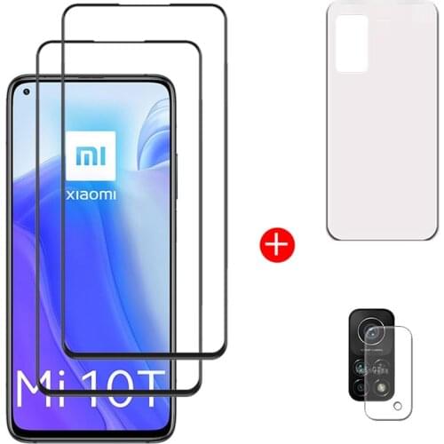 4 IN 1 Full Cover Front Tempered Glass For Xiaomi Mi 10T Back Hydrogel Film Screen Protector For Xiaomi Mi 10T Pro Lens Film