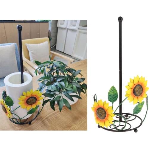 Chrysanthemum Decorative Paper Towel Stand Vertical Stand Move Freely Lavatory Bathroom Floor Home Storage Accessories