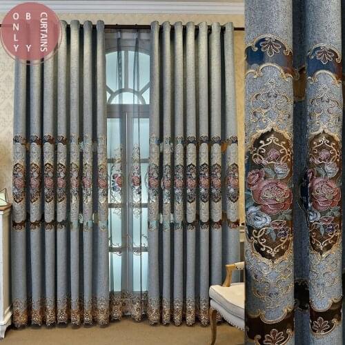 European Luxury Hollow Embroidered Curtains for Luxury Villa Living Room Dining RoomCurtain Customization