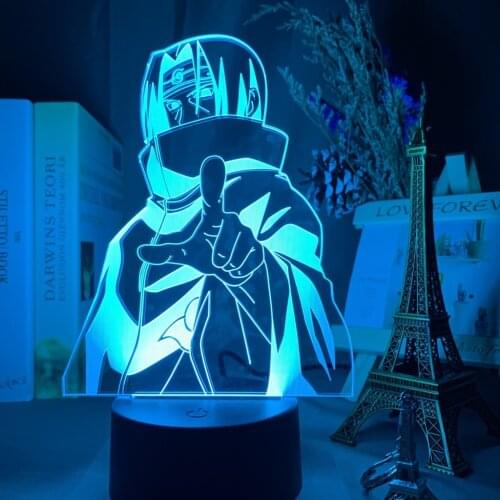 Naruto Uchiha Itachi Anime Figures toys Night Light 3D Led Acrylic Lamp Action figure Color Change Figurine Collectible Model