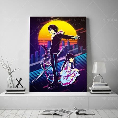 Canvas Hd Prints Noragami Pictures Wall Art Vaporwave Painting Home Decoration Japan Cartoon Modular Poster Living Room Framed
