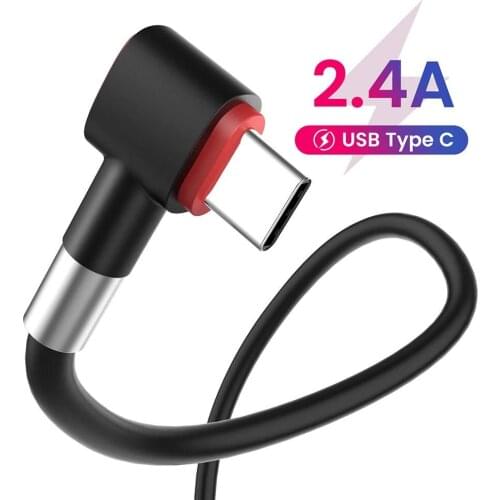 USB Type C 90 Degree Fast Charger Type C Micro USB Phone Cable For Samsung Huawei Xiaomi 1M Elbow Power Bank Charger Data Cord