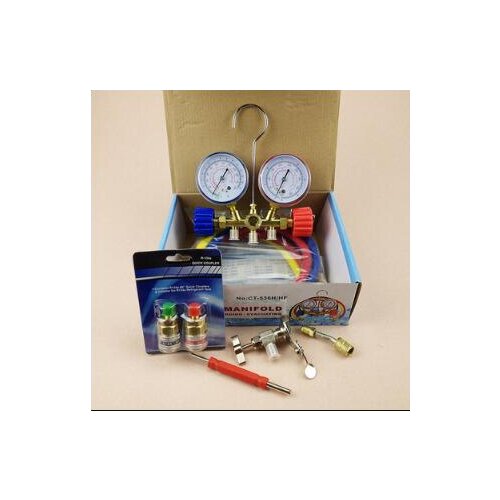 Air Conditioner Parts for Car Refrigerant Charging kit 536G Manifold for R22 R134 with quick joint fittings