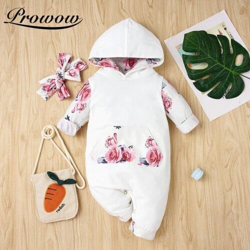 Prowow Patchwork Mens Baby Clothes Floral Baby Hooded Costume For Newborns Jumpsuit Long Sleeve Kids Toddler Baby Boy Overalls