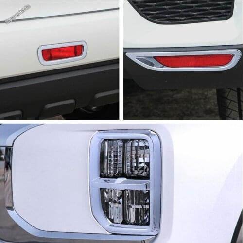 Lapetus Front / Rear Fog /Parking Lights Brake Lamps Frame Cover Trims For Mitsubishi ASX 2020 - 2021 Chrome Exterior Refit Kit
