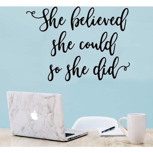 Believed Sentence Wall Art Decal Wall Art Sticker Murals For Home Decor Living Room Bedroom Decorative Stickers stickers muraux