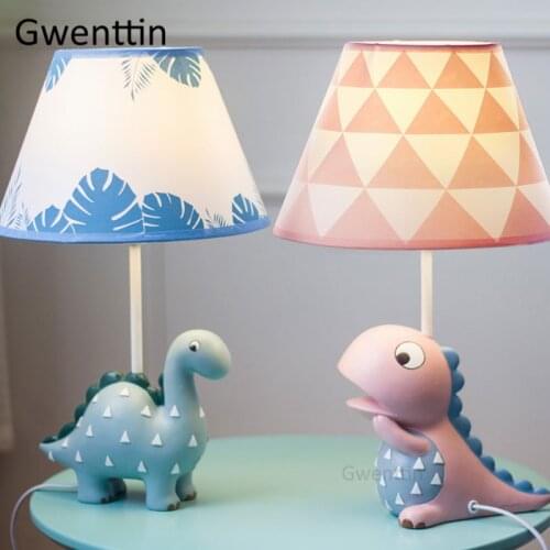 Cartoon Dinosaur Table Lamps for Childrens Room Boy Kids Bedroom Bedside Desk Lamp Led Stand Light Fixtures Baby Home Luminaire