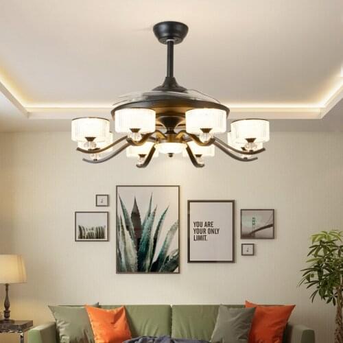 110V/220V LED Invisible Ceiling Fan Light Modern Ceiling Fan Minimalist Living Room Ceiling Fan with Lights Remote Control