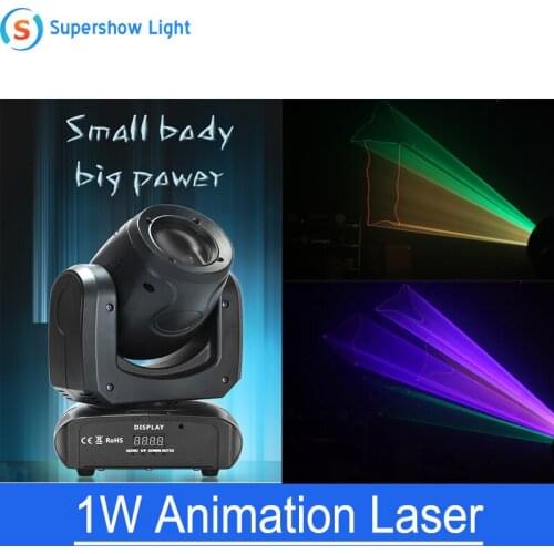 New 1W DJ Laser Light Moving Head Light RGB Full Color Gobo Laser Projector For Club DJ Event
