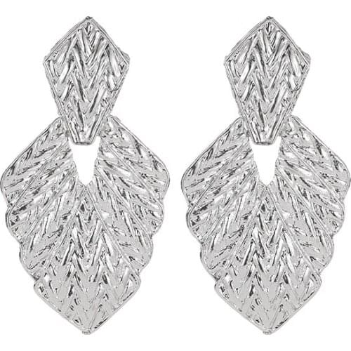 Exaggerated Irregular Ear Of Wheat Golden White Rose Gold Abrazine Metal Dangle Earrings Drop Earrings For Women Girls