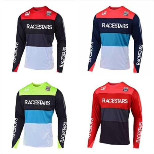 RACESTARS Real Ropa Ciclismo Moto MTB Jersey Dh Take Custom Motocross Long Sleeve Cycling Jerseys Downhill Wear Shirts Maillot