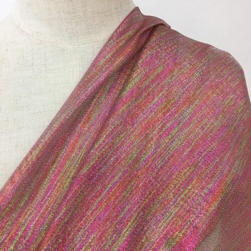 Multicolored gauze color yarn fabric wedding dress dress dress designer fabric