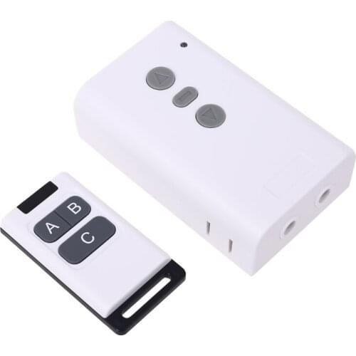 433MHz AC220V 2CH Relay Receiver RF Transmitter Wireless Remote Control Switch for Garage Door Motor Forward Reverse Projector