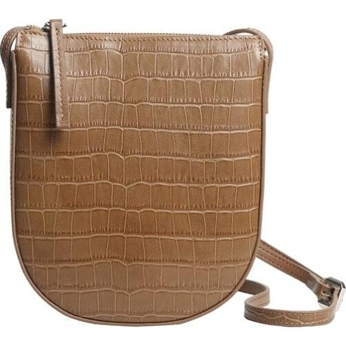 Genuine Leather Alligator Saddle Bag For Women New Shoulder Bags Women Handbags Brand Designer Crossbody Bag High Quality Totes