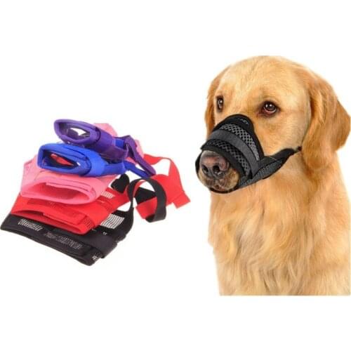 4 Colors Dog Training Product Pet Dog Adjustable Mask Mesh Breathable Muzzles Small Large Dog Mouth Muzzle Anti Bark Bite Chew