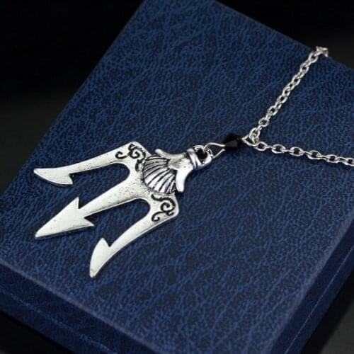 Vintage Percy Jacksons Neptune-Trident Statement Necklace Chain Pendant Necklace For Women Men Charm Gifts Jewelry