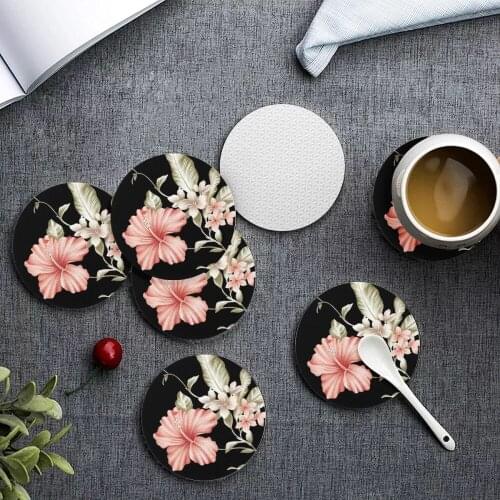 Upetstory Vintage Flower Print Home Kitchen Coaster Fancy Cup Mat Tea Coffee Drink Placemats Thick Nonslip Table Pads