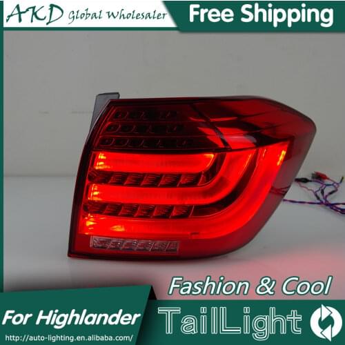 For Car Toyota Highlander 2012-2014 Highlander Tail Lamp Led Fog Lights DRL Day Running Light Tuning Car Accessories Tail Lights