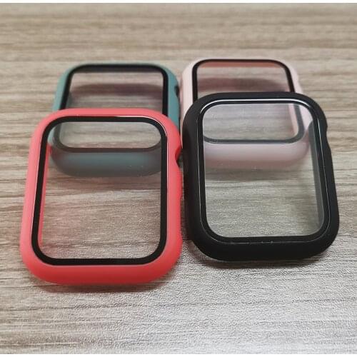 PC Cover Screen Protector for Apple Watch Case Series 6 SE 5 4 3 Shell 40mm 44mm 38mm 42mm Bumper with 3D Tempered Glass Film