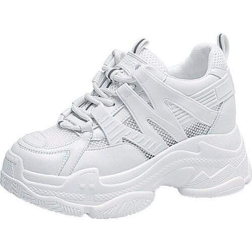 Womens Sports Shoes 2021 New Autumn Low-top Thick-soled Breathable Casual Shoes Daddy Shoes