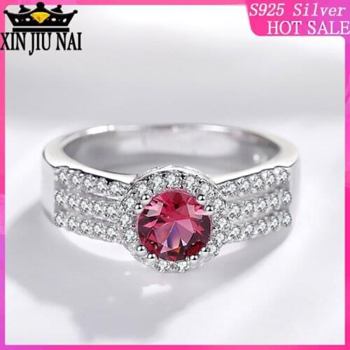 925 sterling silver Korean version ruby rose ring female retro code ring simple fashion live jewelry diamond rings for women