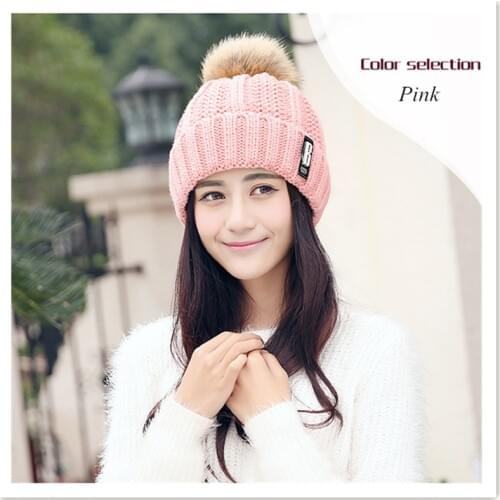 Winter Spring Skullies & Beanies New Thickened Wool Cotton Hat Fashion Casual Novelty Solid Color Acrylic Cap For Women