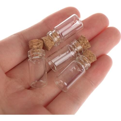 10Pcs 1:12 Miniature Display Glass Bottles Jars with Cork for Food Storage Dollhouse Kitchen Accessories
