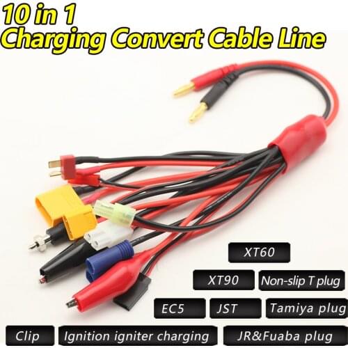 10 in 1 Lipo Battery Multi Charging Plug Convert Cable Line for IMAX B6 Charger RC Part