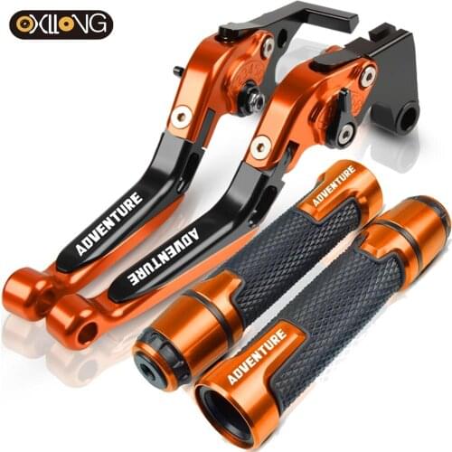 For Super Adventure 1290 2015 2016 2017 Motorcycle Accessories Extendable Brake Clutch Levers and Handlebar Hand Grips ends