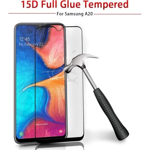 15D Protective Glass For Samsung Galaxy A20 A20e A20s Tempered Glass Full Glue Screen Protector For Samsung A2 Core A20 e s Film