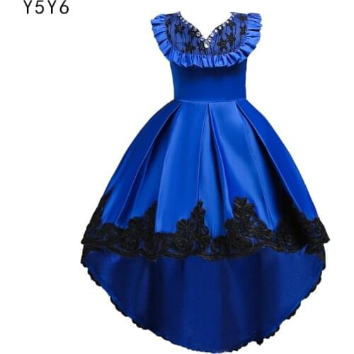 2018 fashion fancy long flower dress youth dress girls children party costume children evening dress bridesmaid wedding dress