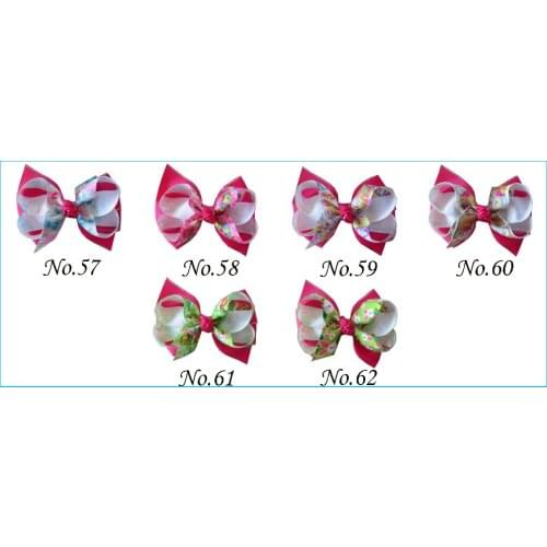 50 BLESSING Girl 4" Double Easter C- Hair Bow Clip Accessories Chicken Rabbit