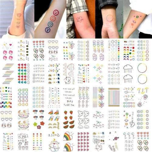 50 Sheets Body Sticker Unisex Waterproof Cute Cartoon Temporary Tattoo Sticker Disposable tattoo stickers Fake Tattoo Sticker