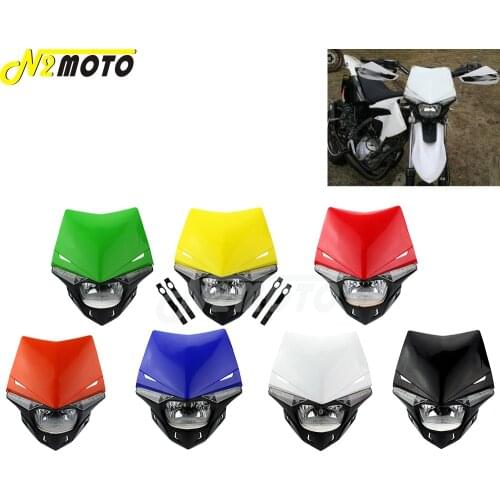7 Color Supermoto Dual Sport Headlight LED H4 12V Vison Headlamp For Honda CRF Yamaha Kawasaki KLX Suzuki Enduro EXC MX EXCF