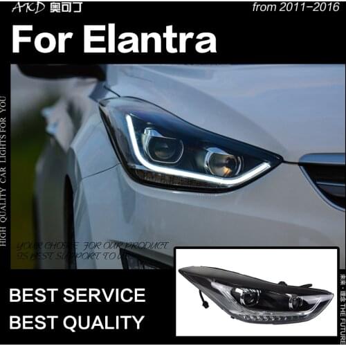 AKD Car Styling Head Lamp for Hyundai Elantra Headlights 2011-2016 Elantra MD LED Headlight DRL Hid Bi Xenon Auto Accessories