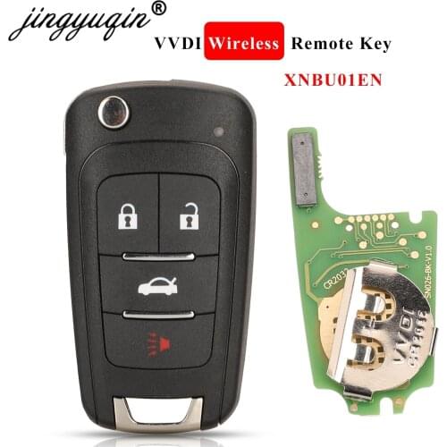 Jingyuqin 5pcs/lot Xhorse XNBU01EN Wireless Remote VVDI Key for Buick Flip Design 4 Buttons English Version Fit VVDI Key Tool