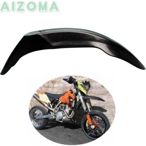 Black Gloss Polypropylene Front Fender Mudguards Supermoto Motocross Enduro Dirt Bike For Kawasaki Yamaha KLX125/KX85/WRF250