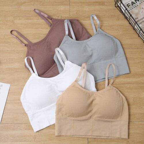 Padded Bra Sexy Women Crop Tops Vest Bustier Tank Tops Lady Summer Lace Sexy Lingerie Intimate For Women Wireless Push Up Bra