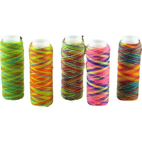Colorful sewing thread / sewing thread color high intensity / color gradient line / 5 different colors sewing thread