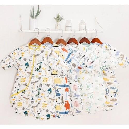 Baby Sleeping Bag with Detachable Long Sleeves Autumn Winter Wearable Sleepsack Q9QB