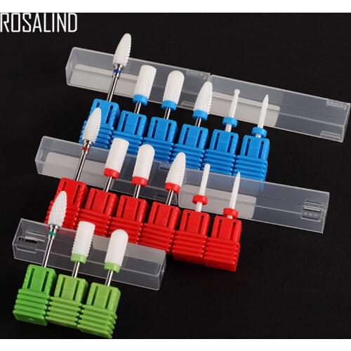 ROSALIND 1 PCS Ceramic Nail Drill Bit Rotate Burr Milling Cutter Bits For Manicure Pedicure Tools Nail Drill