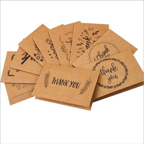 Hot 100Pcs/setRetro Party Thank You Cards Envelope Writing Birthday Christmas Paper Card Stationery Wedding Party Event Supplies