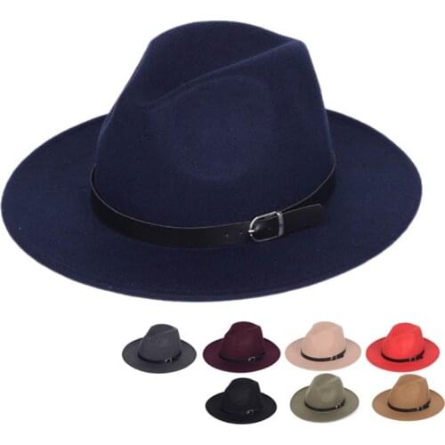 1987s Classic Leather Men Fedoras Hats Vintage Women Bowler Winter Fall Felt Jazz Hat for Church Party